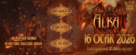 Alka2® 16 Ocak 21:00 55-120 - Metin2 PvP Server Banner | Newschool | Max Lv 120