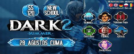 28.08.2026 DARK2 SUMMER 55-120 NEWSCHOOL - Metin2 PvP Server Banner | Newschool | Max Lv 100000