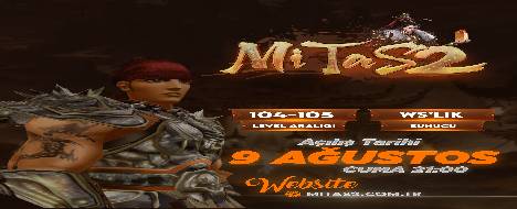 Mitas2 104-105 Vslik Yapısıyla 9 Ağustos'ta A - Metin2 PvP Server Banner | Official-Like | Max Lv 104