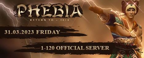 Phebia Global March 31, 2023 at 19:00 (CET) - Metin2 PvP Server Banner | Newschool | Max Lv 120