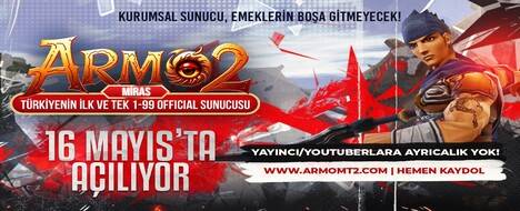 🔥 ARMO2 16 Mayıs'ta Açılıyor! - Metin2 PvP Server Banner | Official-Like | Max Lv 99